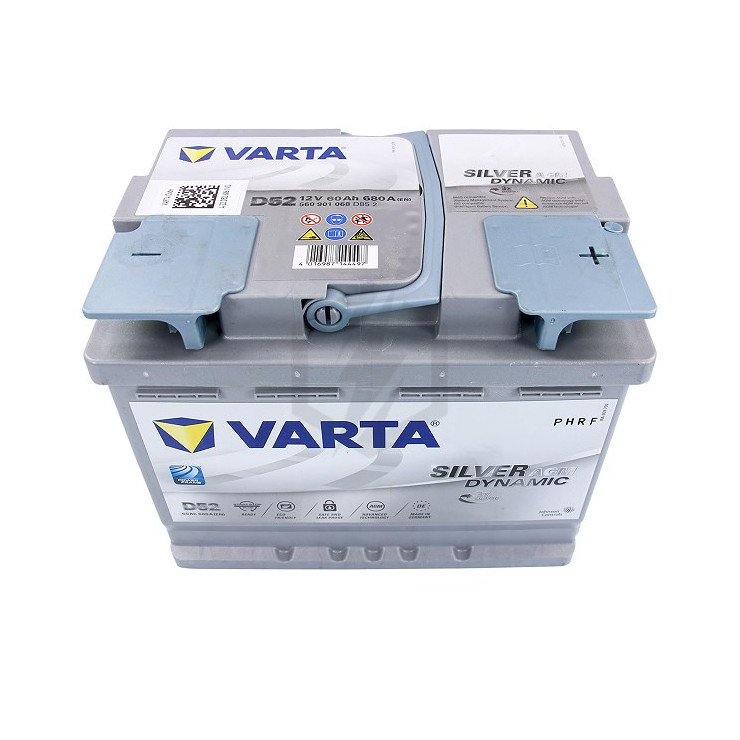 Batterie Varta START-STOP AGM D52 12V 60ah 680A 560 901 068 L2D