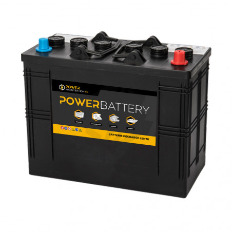 Batterie 12v-95ah decharge lente double bornes + a droite techni-power