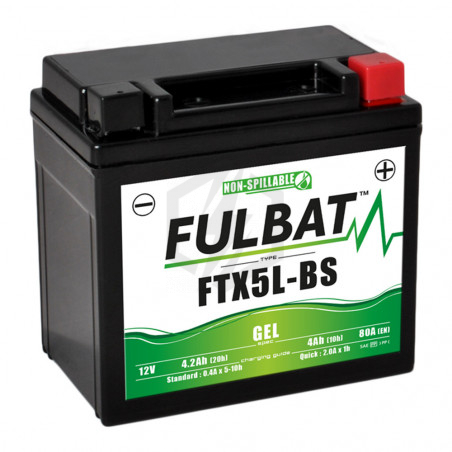 Batterie Fulbat gel FTX5L-BS YTX5L-BS 12v 4.2ah 80A