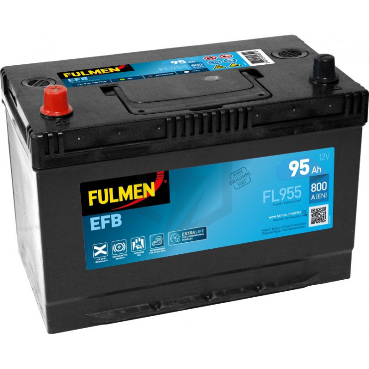 FULMEN Batterie de démarrage 74ah / 680A pour VOLKSWAGEN TOURAN