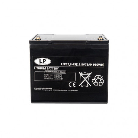 Batterie LITHIUM Fer Phosphate (LiFePO4) 12.8V 75ah 960W LFP12-75