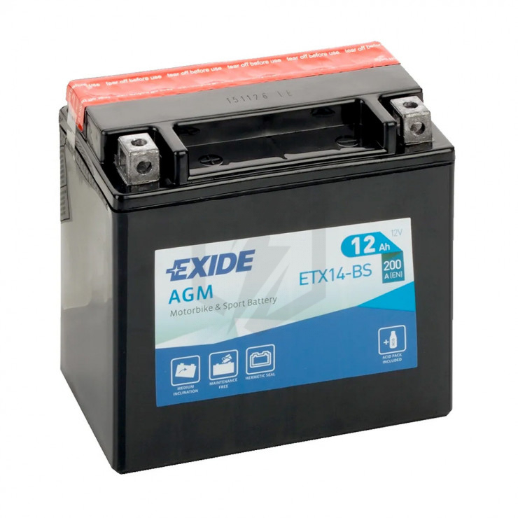 AGM12-14 EXIDE AGM Ready AGM12-14 Batterie 12V 14Ah 210A B0 AGM