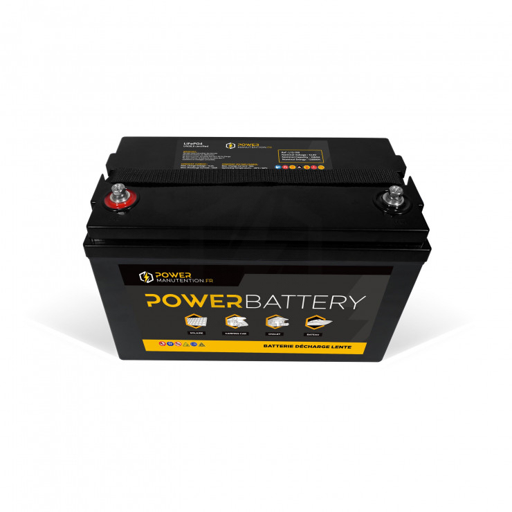 Batterie décharge lente pour camping car 100 ah de marque POWER Battery