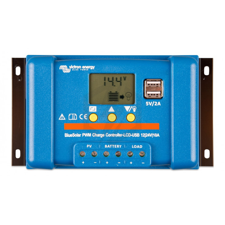 Contrôleur de charge BlueSolar PWM LCD/USB 12/24v 10A SCC010010050