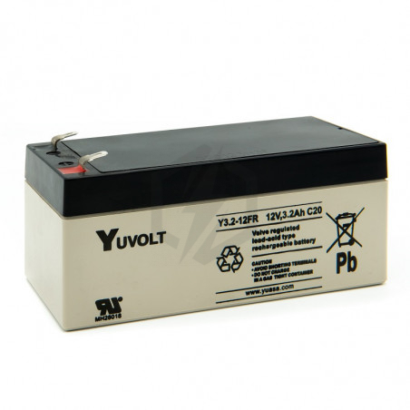 Batterie plomb étanche Y3.2-12FR Yuasa Yuvolt Yucel 12v 3.2ah