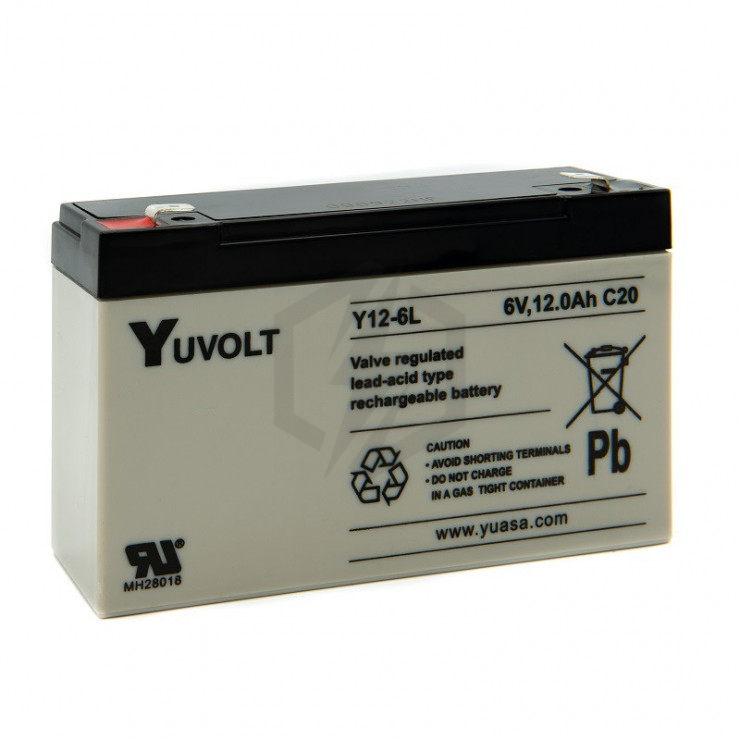 Batterie plomb étanche Y12-6 Yuasa Yuvolt Yucel 6v 12ah