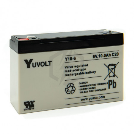 Batterie plomb étanche Y10-6FR Yuasa Yucel Yucel 6v 10ah