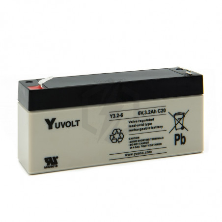 Batterie plomb étanche Y3.2-6 Yuasa Yuvolt Yucel 6v 3.2ah