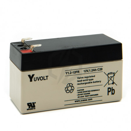 Batterie plomb étanche Y1.2-12FR Yuasa Yuvolt Yucel 12v 1.2ah