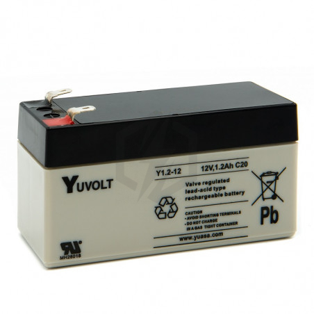 Batterie plomb étanche Y1.2-12 Yuasa Yuvolt Yucel 12v 1.2ah